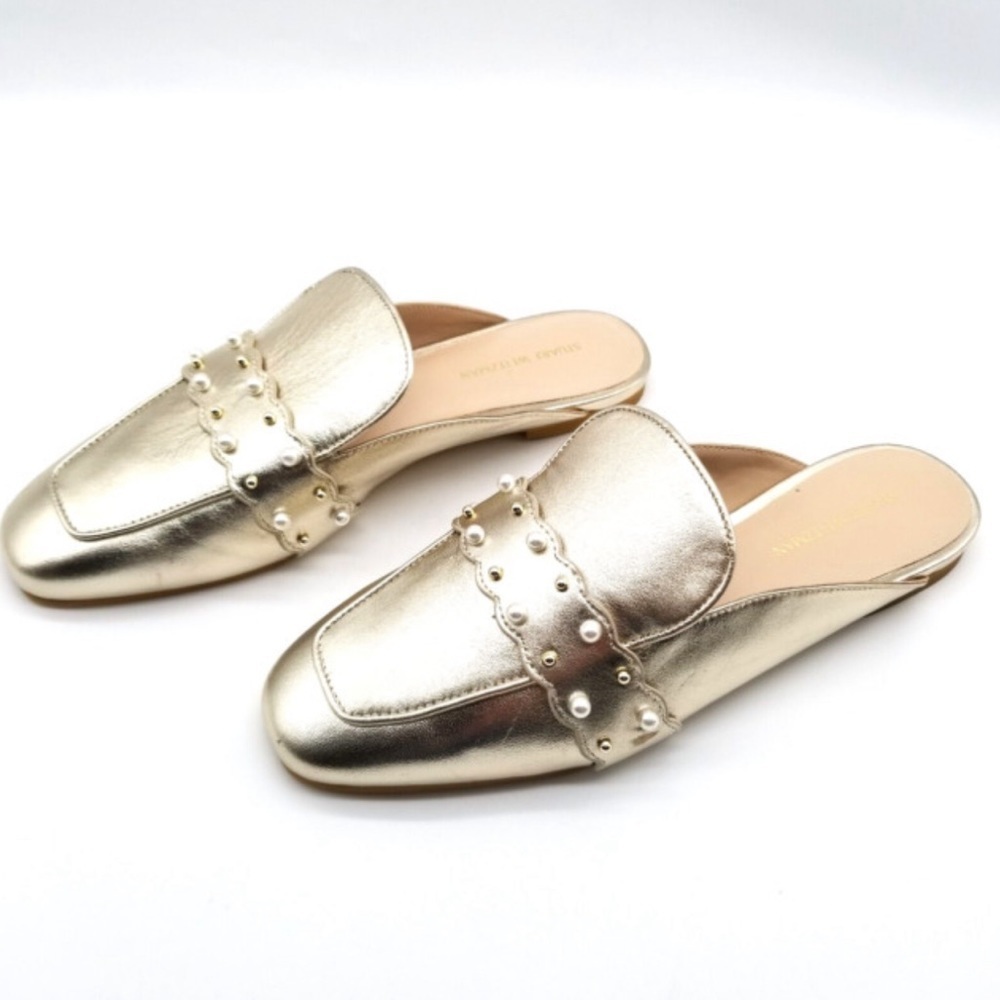 BRAND NEW STUART WEITZMAN EMBELLISHED METALLIC MULE SIZE 6 1/2